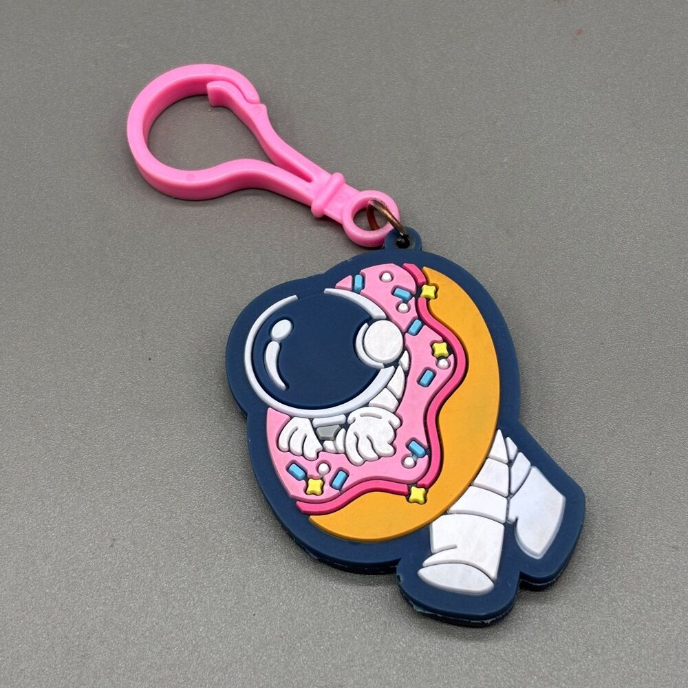 Dude Perfect Keychain Astronaut in Donut Backpack Clip Hanger DP Logo PVC